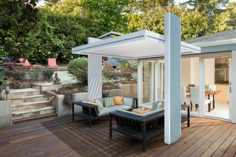 pergola bioclimatique ilot blanche en aluminium