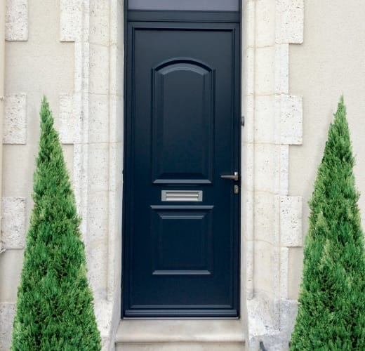 Porte entrée PVC foncée